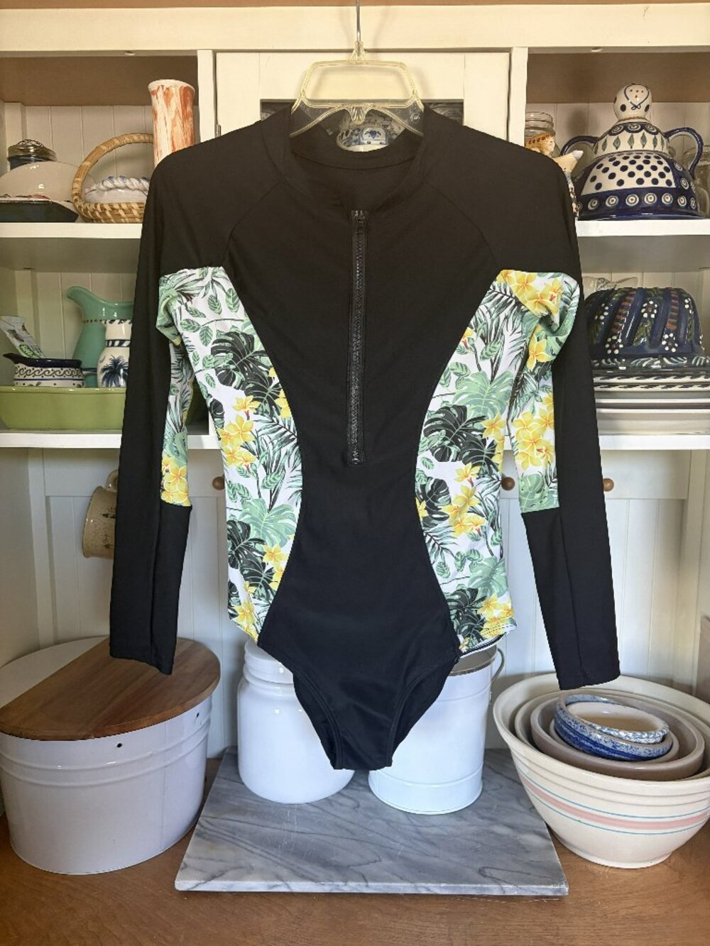 Womens Long Sleeve Surfing Swimsuit M